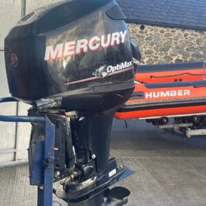 Used 125hp Mercury Optimax – Long shaft, two stroke, direct injection, electric start, remote control, PTT, 477hours